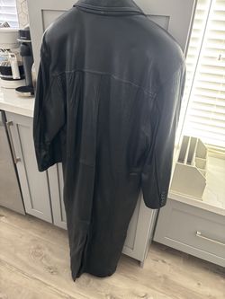 Men’s full length leather coat