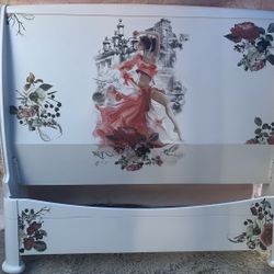 Tango Boho Style Queen Size Bed Frame Including Rails And Slants Bed Has Been Refurbished!🌺