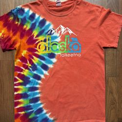 Alaska Talkeetna Tie Dye T Shirt Mens Womens MED Bright Vibrant Colors EUC