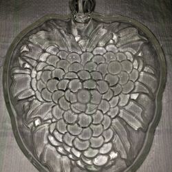 Large Vintage Clear Glass Grape Cluster Bowl Bunch Shape Fruit Bubble Grapes 13”