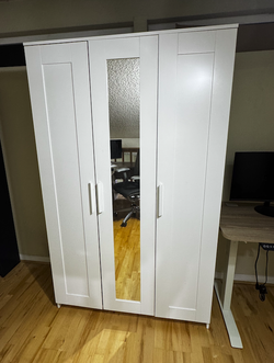 IKEA BRIMNES 3-Door Wardrobe with Mirror – Excellent Condition