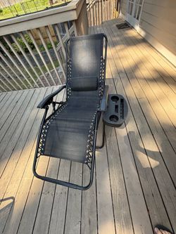 Two (2) Zero Gravity Lounge Chairs with drink tray