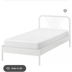 IKEA NESTTUN Bed Frame (White/Luroy, 90x200 cm)/Serta iComfort Hybrid Blue Fusion Twin Mattress