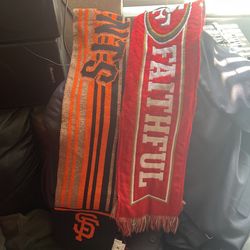 SF 49ers And Giants Scarves.