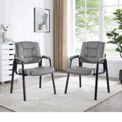 Brand New ((—2-)) Executive Waiting Room Chairs Lobby Reception Chairs with Padded Arm Rest Side Chair Conference Room Chairs Set of 2 by Naomi Home -
