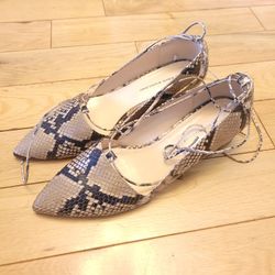 Fabio Rosconi Lace Up Heels Snakeskin Shoes Size 9