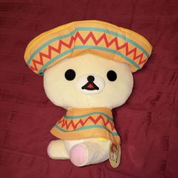 Rilakkuma San-X Original Plush 16” Large Korilakkuma 2018 - Sombrero Mexico RARE