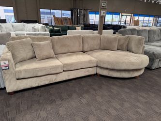 Beige round chaise sectional (marked down!)