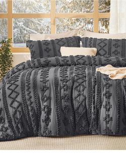 Bedsure Tufted Boho Comforter Set Queen