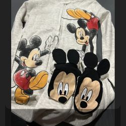 24M Disney Baby Mickey Mouse Bodysuit With Mickey Footies