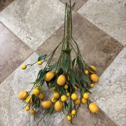 Lot of 6 faux lemon branch stems