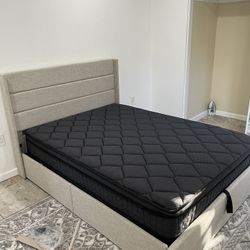 Full Size Bed Frame with Mattress 