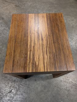 Compact Wood Accent Table with Striped Grain
