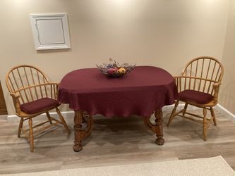 Antique Wood Table & Chairs
