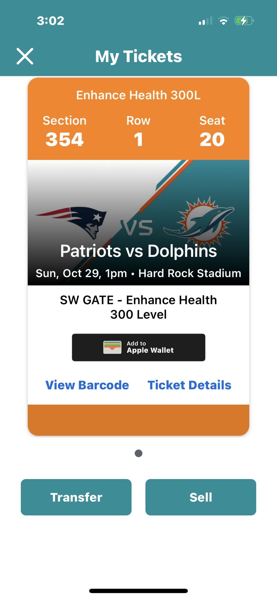 Single Game Ticket With Parking Pass
