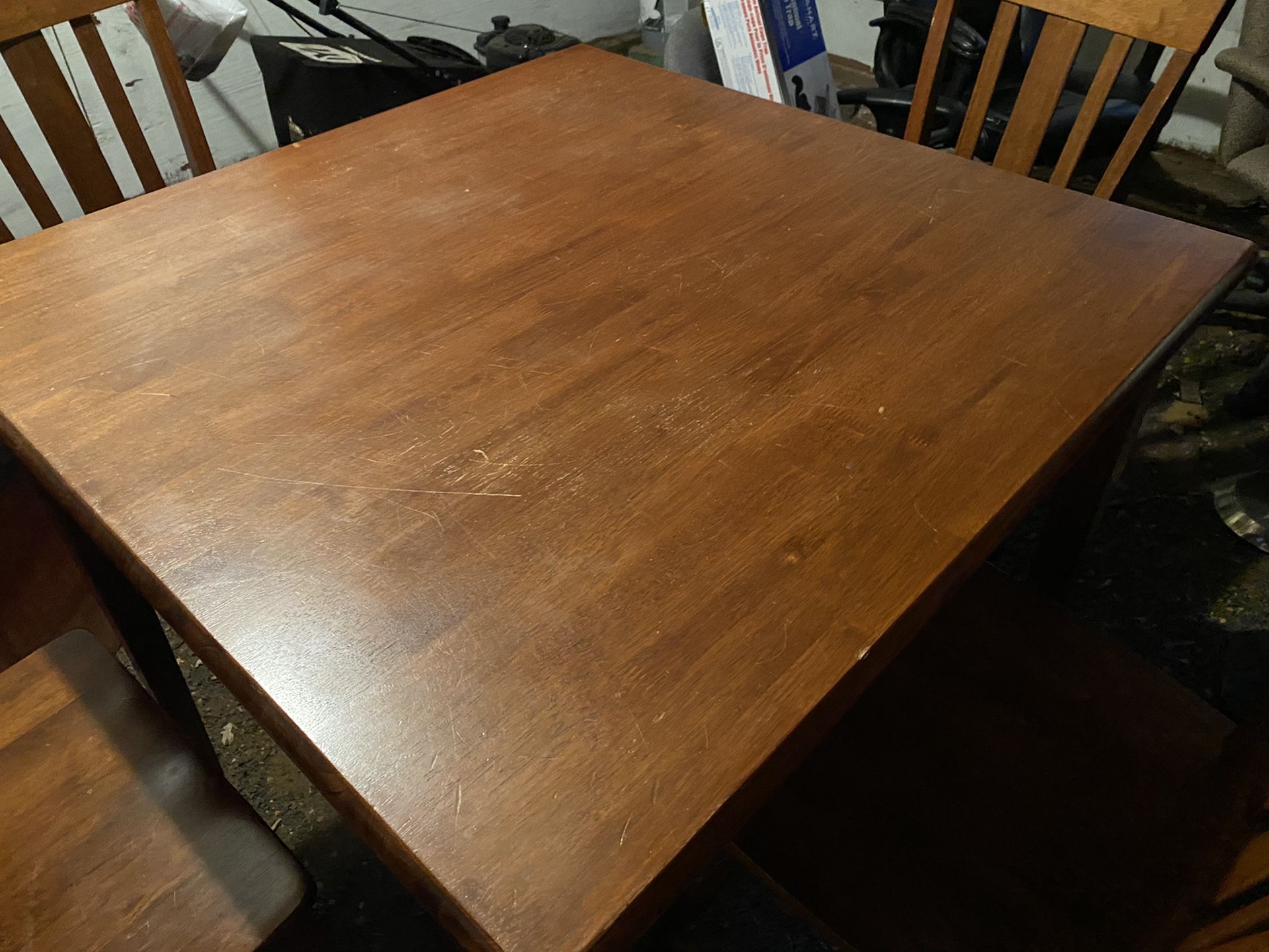 Wooden kitchen table with wooden 4 chairs