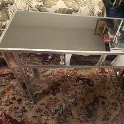  Mirrored Table - Vanity Table, Two Drawers