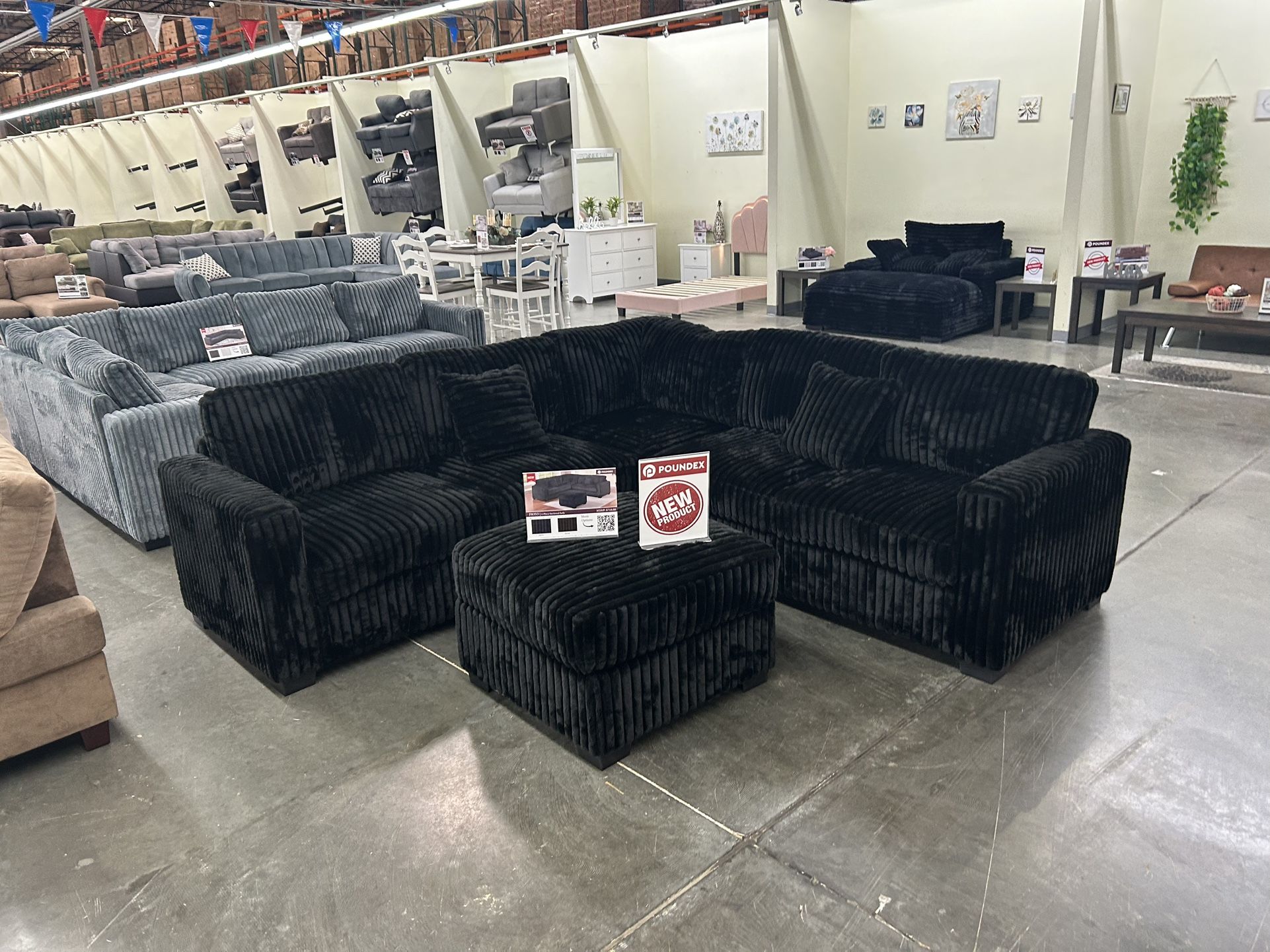 New Black Sectional