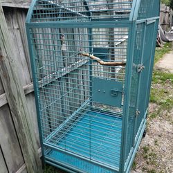 Large Parrot Or Bird Cage  30" X 40" X 67" Has Wheels On Bottom Real Good Condition 