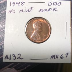 1948. No mint mark  MS 67.