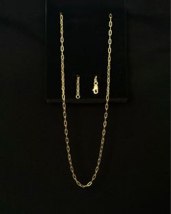 10K Solid Gold Paperclip Chain 20”