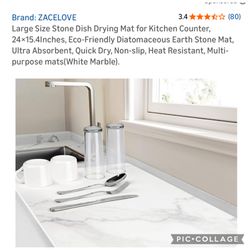 Large Stone Dish Drying Mat 