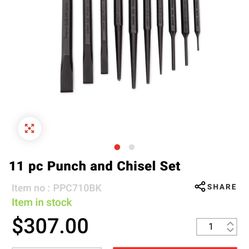 Snap On Punch Chisel Set 