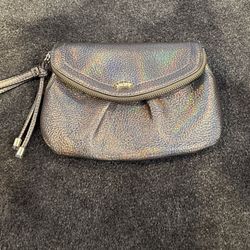 Juicy Couture Pewter Holographic Wristlet/Clutch New Without Tags