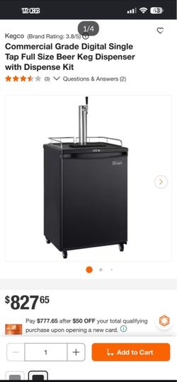 Kegco Commercial Grade Single Tap Beer Keg Dispenser