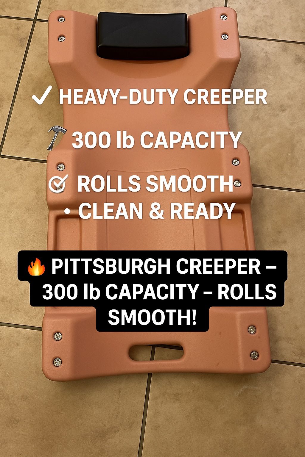 Pittsburgh Creeper Garage Roller – Heavy Duty 300 lb Capacity – Great Shape!