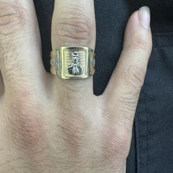 gold 10k Jesus Malverde ring 