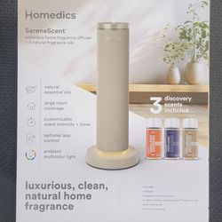 BRAND NEW Homedics SereneScent Portable Waterless Home Fragrance Diffuser Bundle