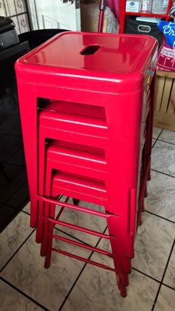 Red Metal Barstools (Price for all)