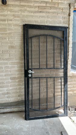 Steel security screen door