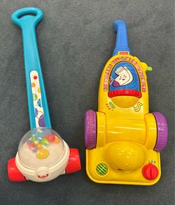 Toddler push toys popper and vacuum