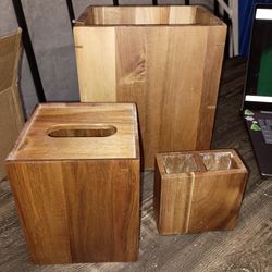 Wooden bathroom set
