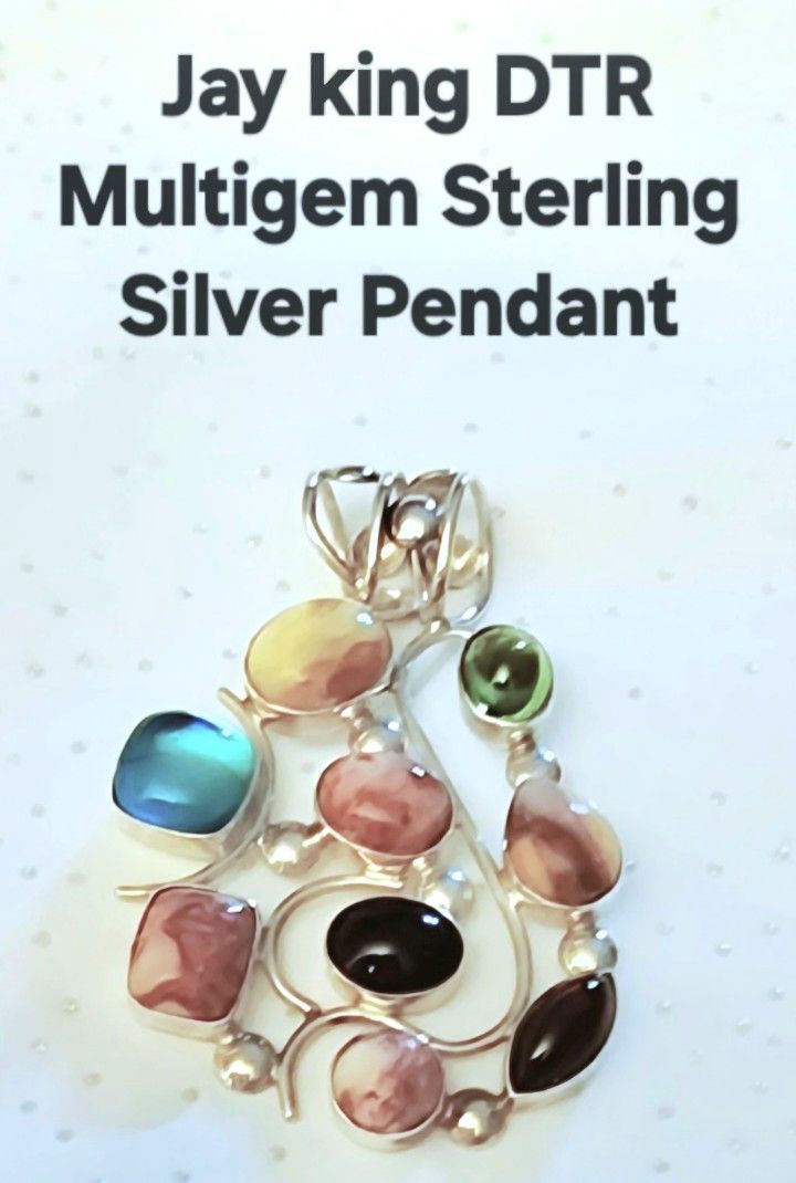Jay King DTR Multigem Sterling Silver Pendant