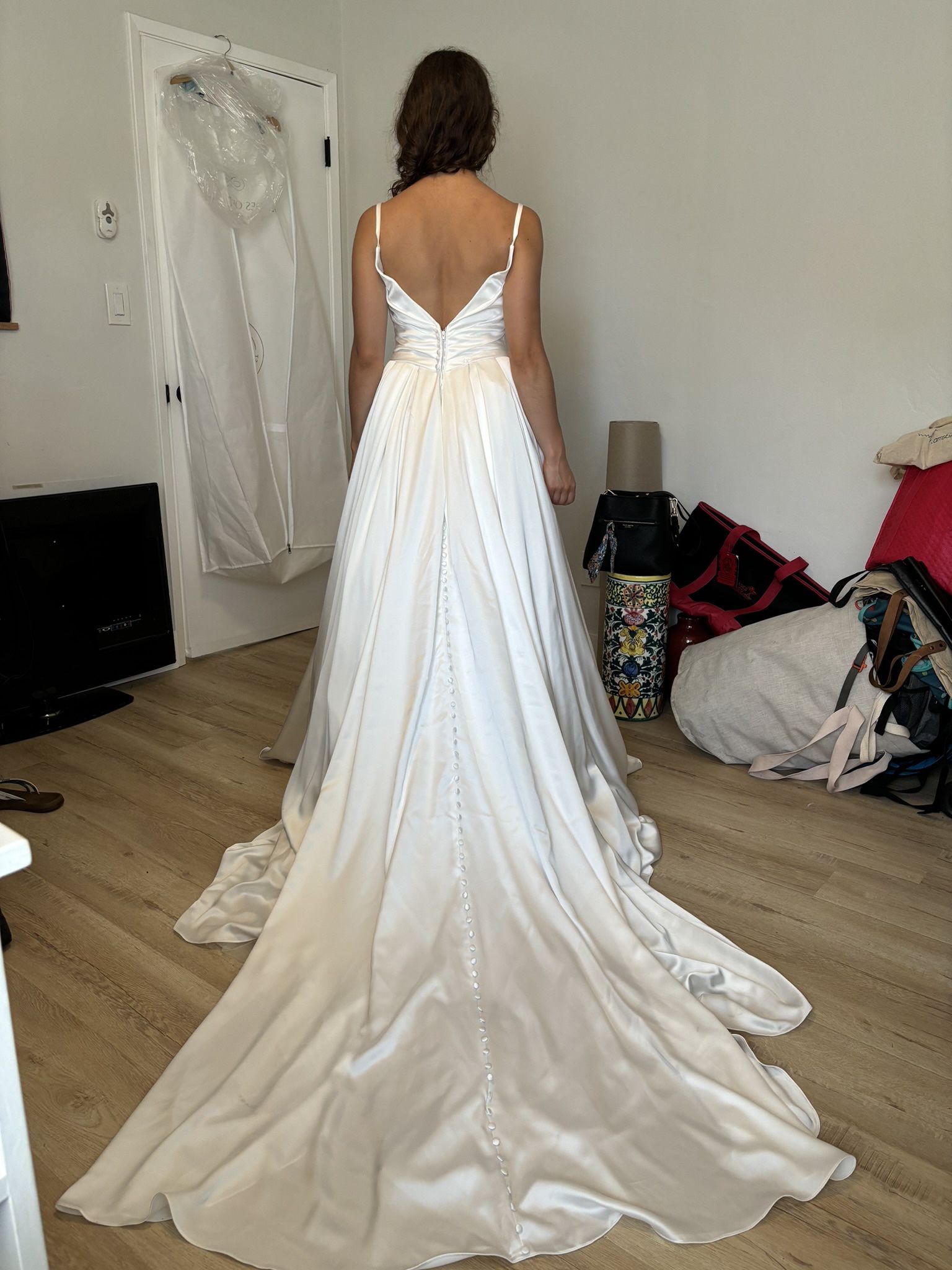 Maggie Sotero Romantic Satin A line Wedding Gown