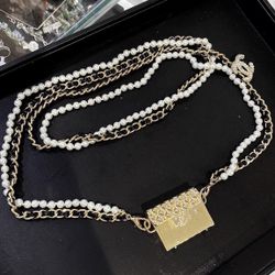 Necklace Belt Chanel Pearls