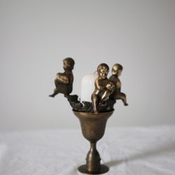 Antique Brass Candleholder 