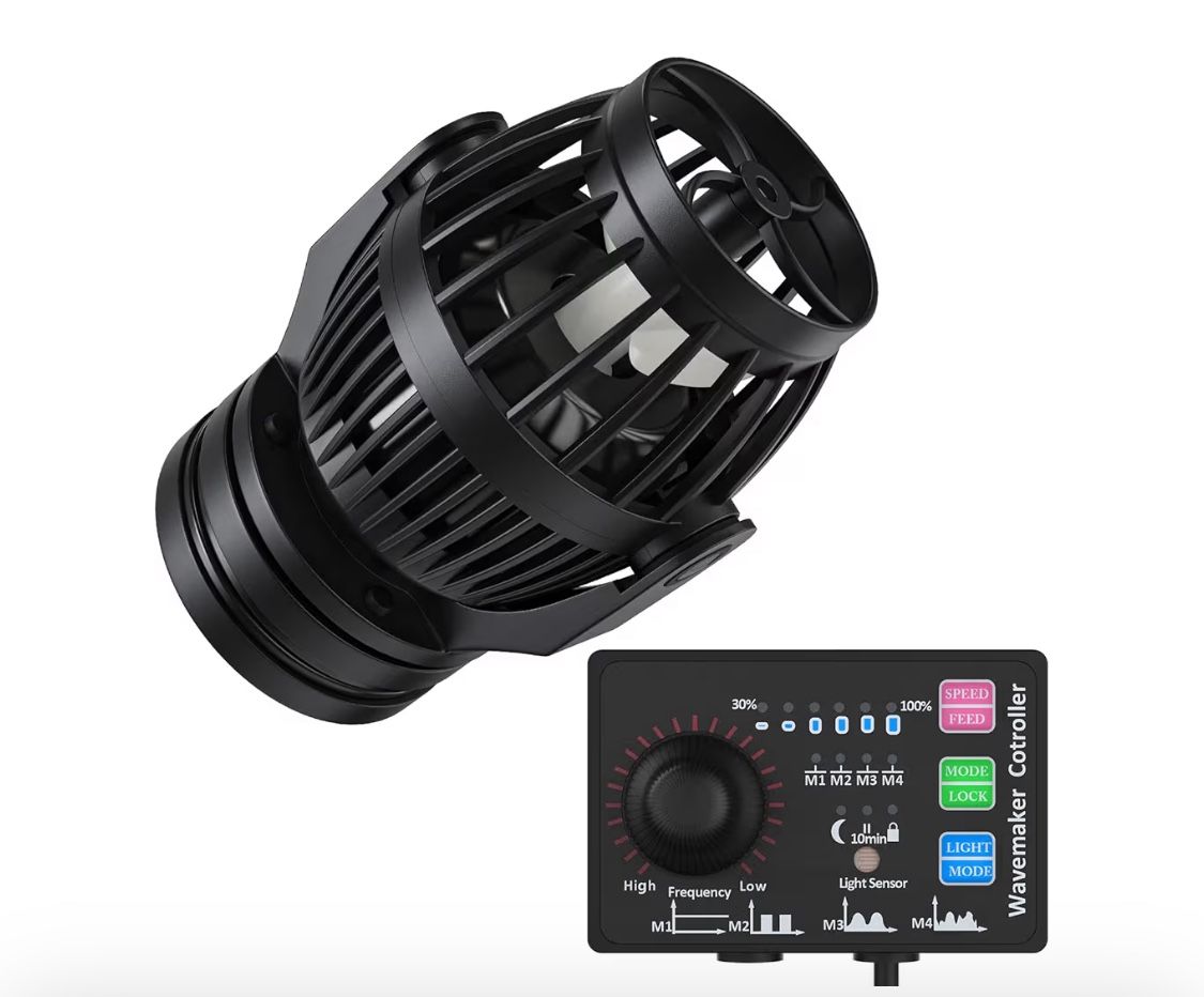 Uniclife Aquarium Wave Maker for 120-300 Gallon Fish Tanks 3400 GPH Adjustable Circulation Pump with Controller and Strong Magnetic Suction Base Subme