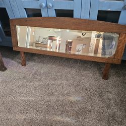 Old Mission Style Small Beveled Oak Dresser OR Buffet Mirror  38" Wide