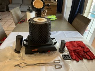 Gold Melting Furnace 1350W Electric Digital Smelting Furnace Crucibles