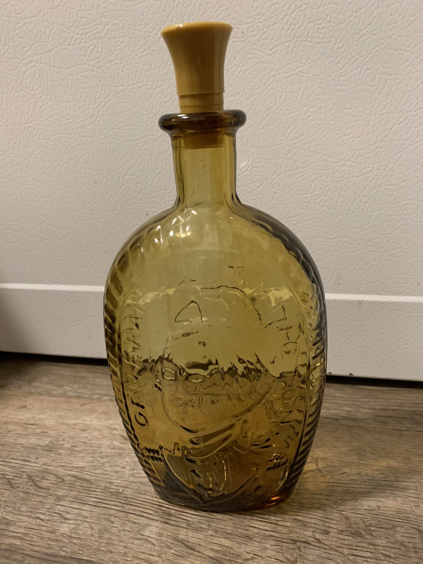 10” tall amber bottle