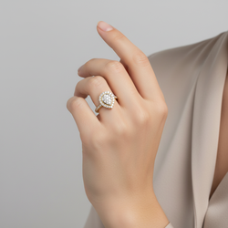 10K Yellow Gold Diamond Womens Ring - 0.74ct