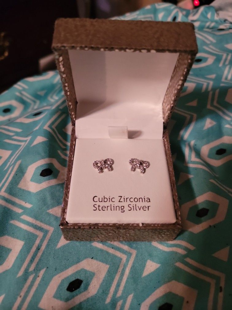 Nanette Earrings Sterling Silver Cubic Zirconia 