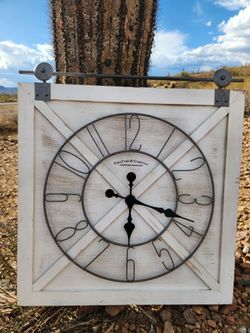 Large Wooden Industrial Farmhouse Style Clock 
