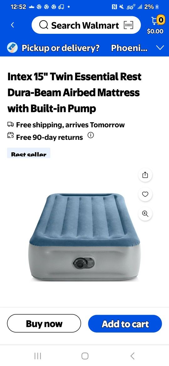 Intex Dura Beam Twin Built In Pump