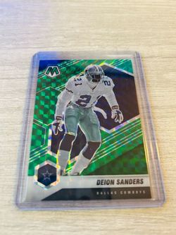Deion Sanders Mosaic Green Prizm Card