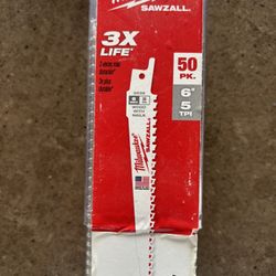 50 Milwaukee 6” Nail Embedded Wood Sawzall Blades